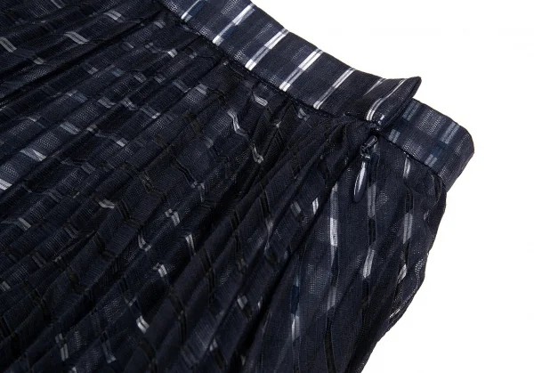 ファセッタズムFACETASM シフォンレイヤードギンガムチェックスカート 紺1 K-86198_004