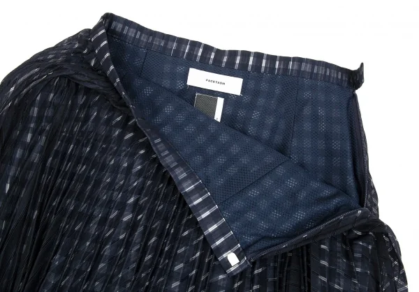 ファセッタズムFACETASM シフォンレイヤードギンガムチェックスカート 紺1 K-86198_005