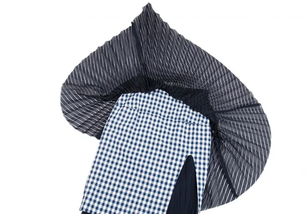 ファセッタズムFACETASM シフォンレイヤードギンガムチェックスカート 紺1 K-86198_007