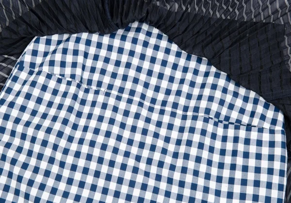 ファセッタズムFACETASM シフォンレイヤードギンガムチェックスカート 紺1 K-86198_008