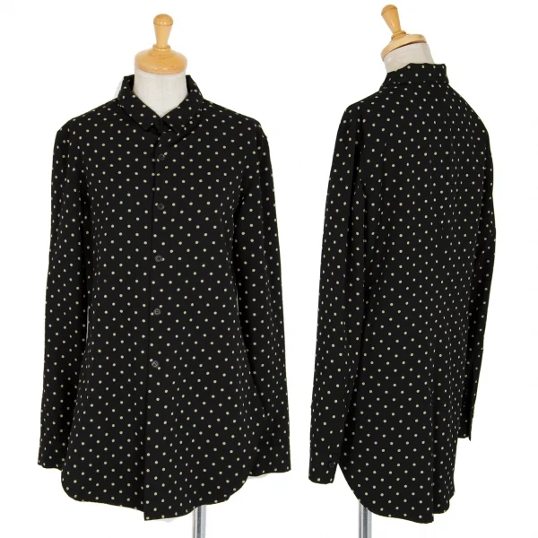 ヨウジヤマモト ノアールYohji Yamamoto NOIR ドットギャバブラウス 黒M位 K-86231_001