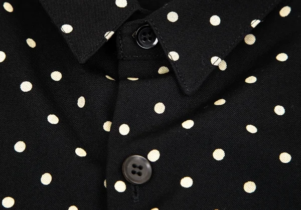 ヨウジヤマモト ノアールYohji Yamamoto NOIR ドットギャバブラウス 黒M位 K-86231_004