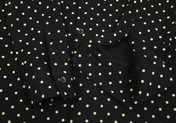 ヨウジヤマモト ノアールYohji Yamamoto NOIR ドットギャバブラウス 黒M位 K-86231_007