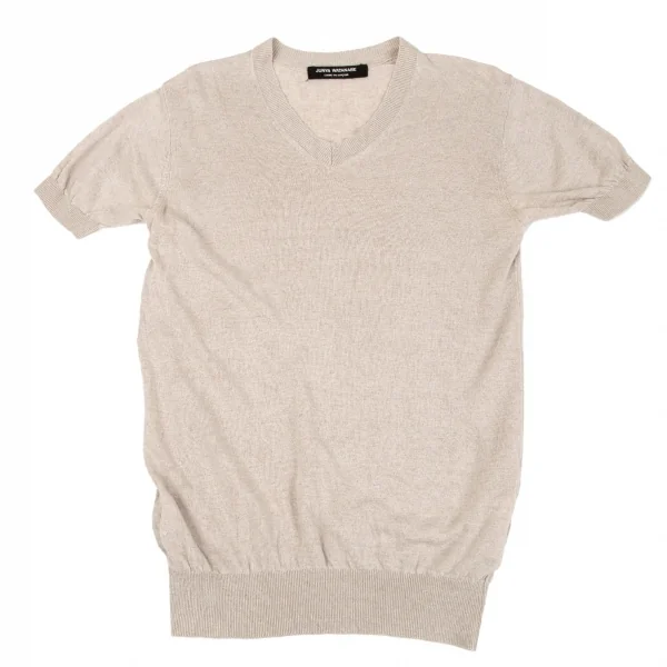 ジュンヤワタナベ コムデギャルソンJUNYA WATANABE COMME des GARCONS リネン半袖Vネックニット ベージュM位 K-86250_002