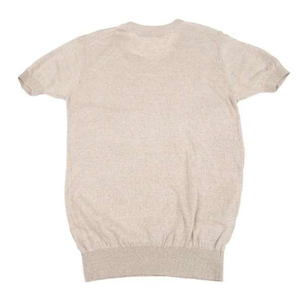 ジュンヤワタナベ コムデギャルソンJUNYA WATANABE COMME des GARCONS リネン半袖Vネックニット ベージュM位 K-86250_009
