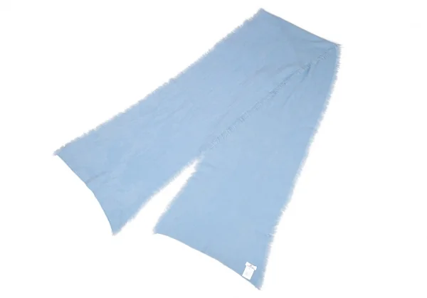 レキップヨシエイナバL'EQUIPE YOSHIE INABA カシミヤ起毛サイドフリンジロング大判ストール 水色 K-86279_002