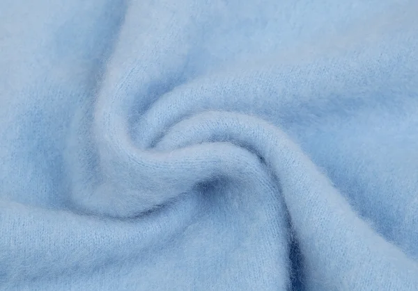 レキップヨシエイナバL'EQUIPE YOSHIE INABA カシミヤ起毛サイドフリンジロング大判ストール 水色 K-86279_004