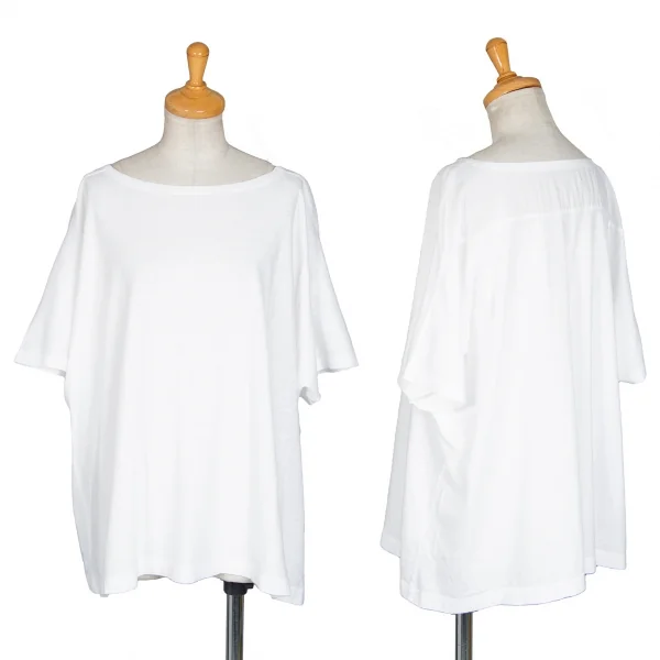 ワイズフォーリビングY's for living ビッグシルエットドルマン切替Tシャツ 白L位 K-86280_001
