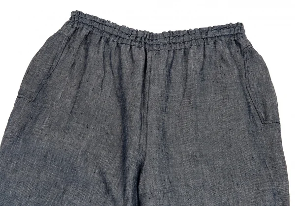 ワイズフォーリビングY's for living リネンダンガリークロップドパンツ 紺L位 K-86286_002