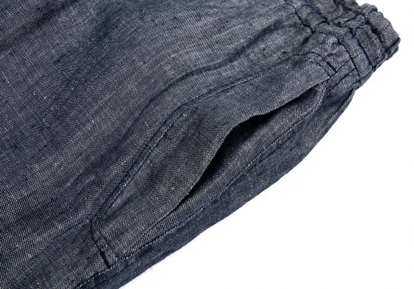 ワイズフォーリビングY's for living リネンダンガリークロップドパンツ 紺L位 K-86286_003