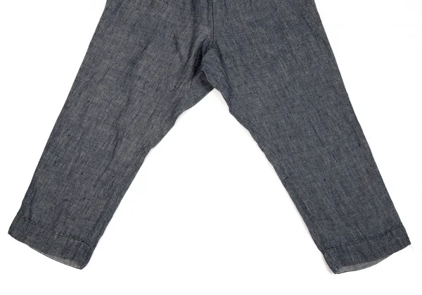 ワイズフォーリビングY's for living リネンダンガリークロップドパンツ 紺L位 K-86286_004