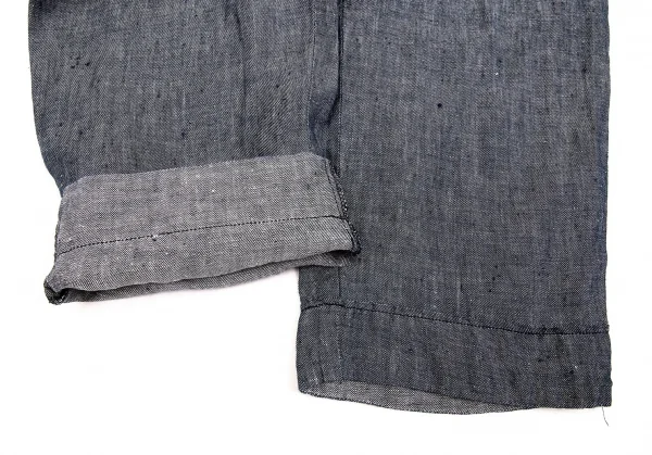 ワイズフォーリビングY's for living リネンダンガリークロップドパンツ 紺L位 K-86286_005