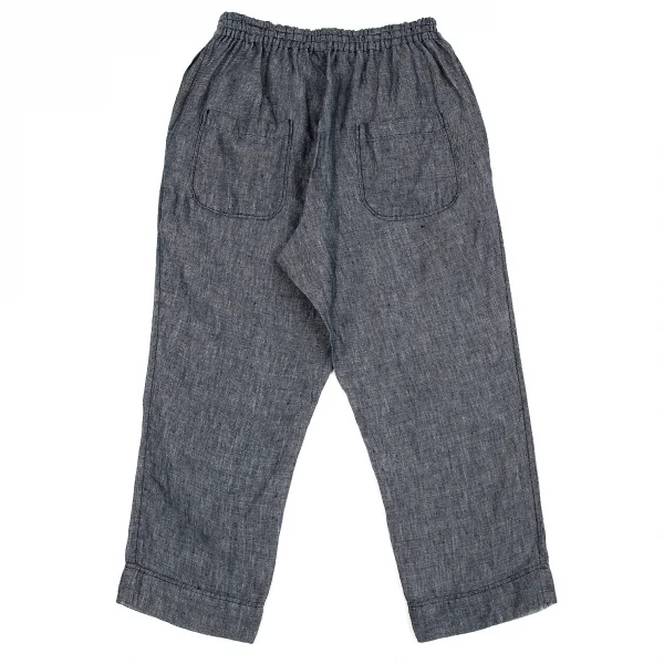 ワイズフォーリビングY's for living リネンダンガリークロップドパンツ 紺L位 K-86286_006