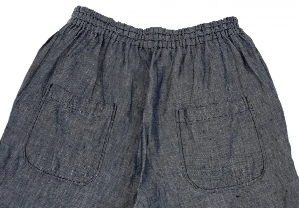 ワイズフォーリビングY's for living リネンダンガリークロップドパンツ 紺L位 K-86286_007