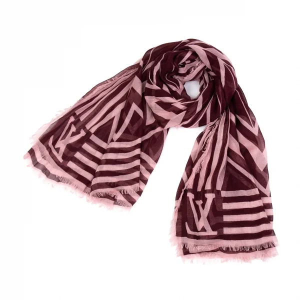 Louis Vuitton Cashmere Printed Stole Purple  K-86303_001