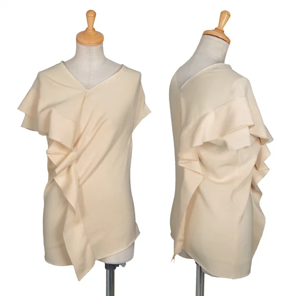 コムデギャルソンCOMME des GARCONS 二次元縫い代デザインニットトップス 生成りM位 K-86327_001