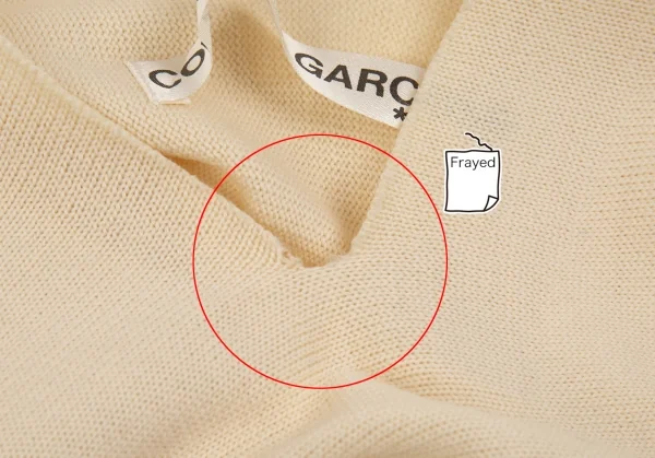 コムデギャルソンCOMME des GARCONS 二次元縫い代デザインニットトップス 生成りM位 K-86327_004