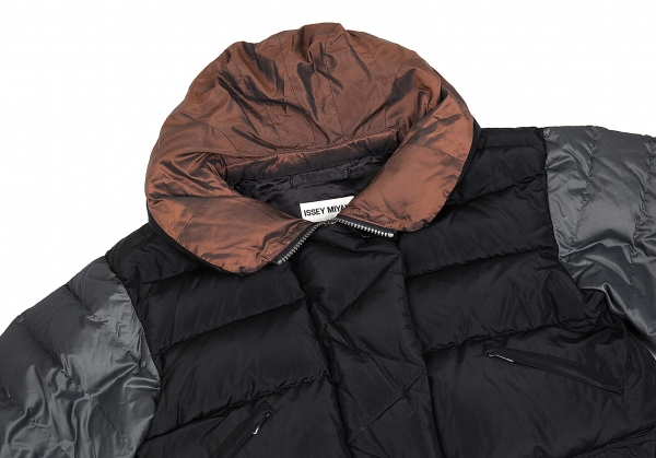 イッセイミヤケISSEY MIYAKEシルクショートダウンジャケット 黒M