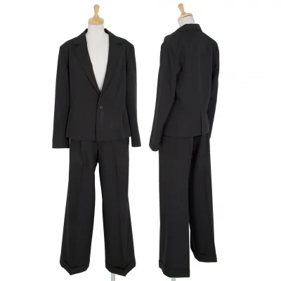 ヨウジヤマモト コスチュームYohji Yamamoto COSTUME ギャバセットアップスーツ 黒