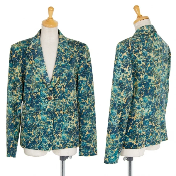 イッセイミヤケISSEY MIYAKE 花柄ウールギャバジャケット