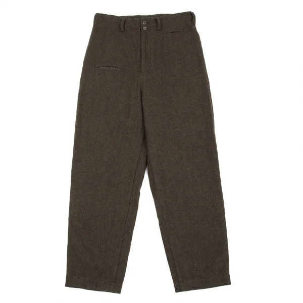 Y's Brushed Wool Tapered Pants Khaki-green 1 K-86455_001