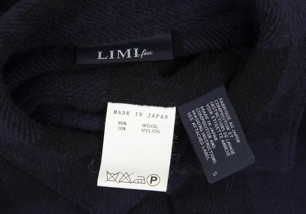 リミフゥLIMI feu ウールナイロンバッファローチェックシャツ 紺黒S K-86464_015