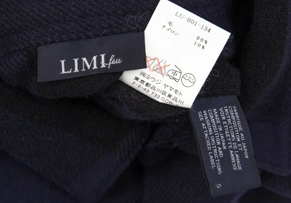 リミフゥLIMI feu ウールナイロンバッファローチェックシャツ 紺黒S K-86464_016