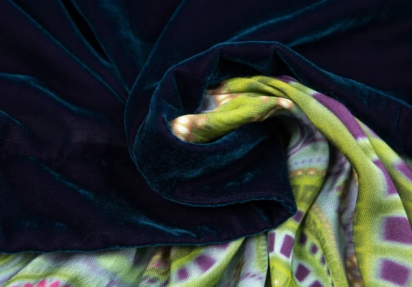 LIMI feu Kaleidoscope Print Switching Velour Dress K-86467_018