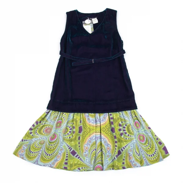 LIMI feu Kaleidoscope Print Switching Velour Dress K-86467_002