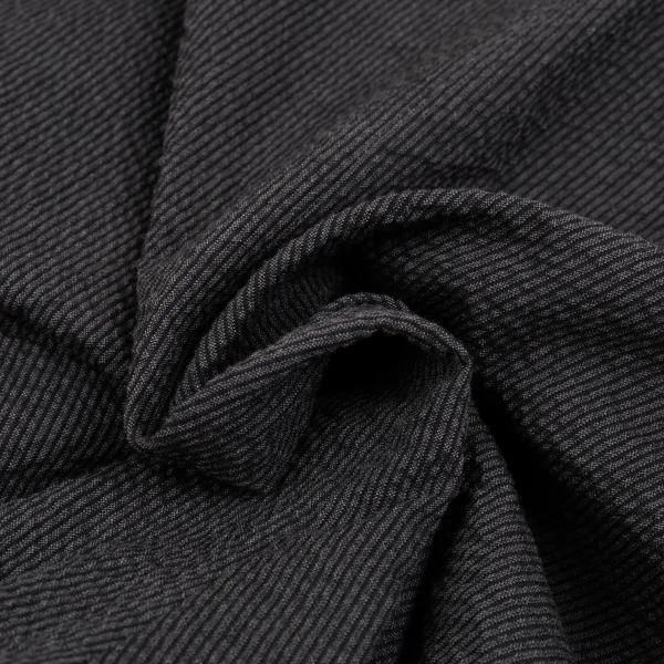 リミフゥLIMI feu リップルストライプストレッチサルエルパンツ チャコールS K-86468_012