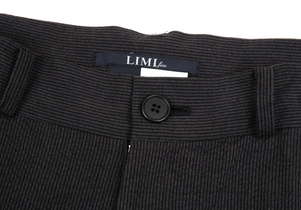 リミフゥLIMI feu リップルストライプストレッチサルエルパンツ チャコールS K-86468_004