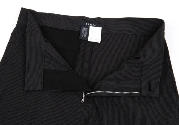 リミフゥLIMI feu リップルストライプストレッチサルエルパンツ チャコールS K-86468_005