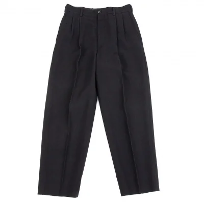 コムデギャルソン オムCOMME des GARCONS HOMME ウールリネンタックパンツ 黒
