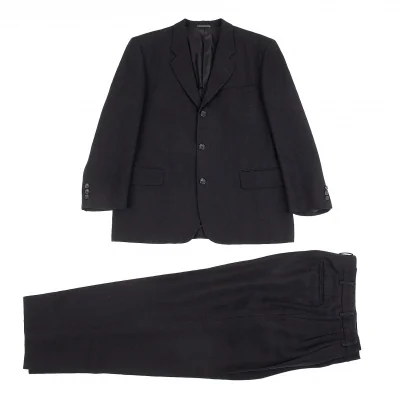 コムデギャルソン オムCOMME des GARCONS HOMME ウールリネンセットアップスーツ 黒