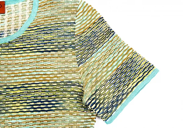 ミッソーニMISSONI デザイン編みニットTシャツ マルチ42 K-86495_004