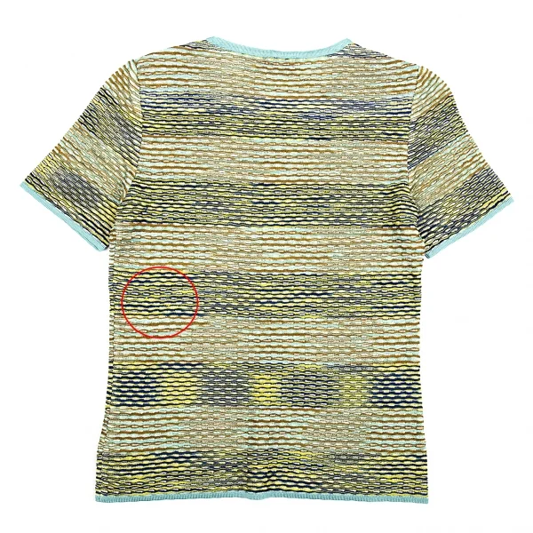 ミッソーニMISSONI デザイン編みニットTシャツ マルチ42 K-86495_008