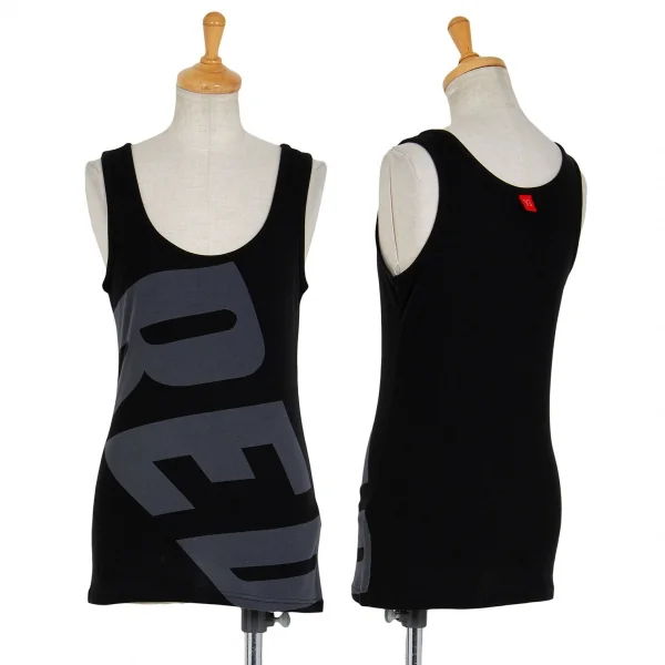 ワイズY's REDプリントタンクトップ 黒2 K-86500_001