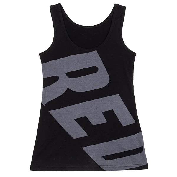 ワイズY's REDプリントタンクトップ 黒2 K-86500_002