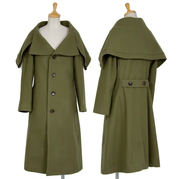 ジュンヤワタナベ コムデギャルソンJUNYA WATANABE COMME des GARCONS ウールフェルトビッグカラーコート カーキSS K-86503_001