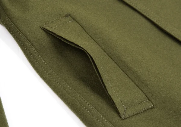 ジュンヤワタナベ コムデギャルソンJUNYA WATANABE COMME des GARCONS ウールフェルトビッグカラーコート カーキSS K-86503_009