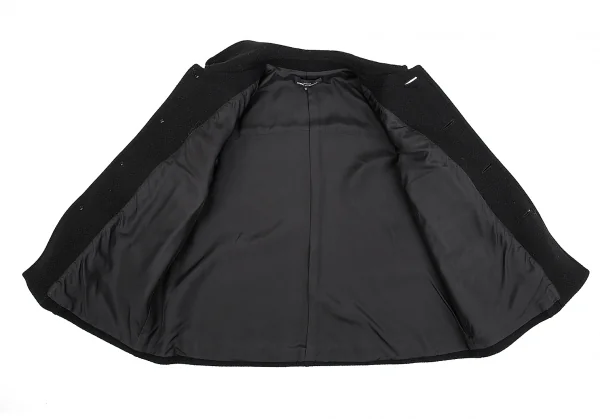 トリココムデギャルソンtricot COMME des GARCONS ウールナイロンヘリンボーンバルーンスリーブワイドジャケット 黒S K-86508_010