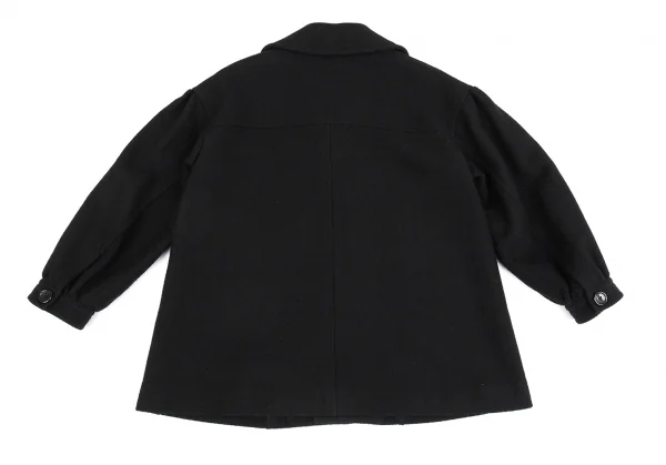 トリココムデギャルソンtricot COMME des GARCONS ウールナイロンヘリンボーンバルーンスリーブワイドジャケット 黒S K-86508_011