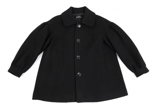 トリココムデギャルソンtricot COMME des GARCONS ウールナイロンヘリンボーンバルーンスリーブワイドジャケット 黒S K-86508_002