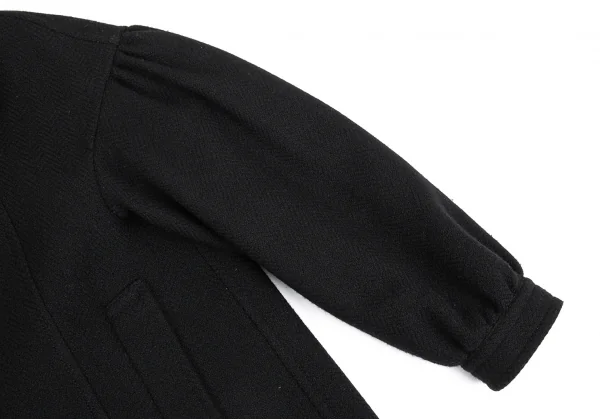 トリココムデギャルソンtricot COMME des GARCONS ウールナイロンヘリンボーンバルーンスリーブワイドジャケット 黒S K-86508_005