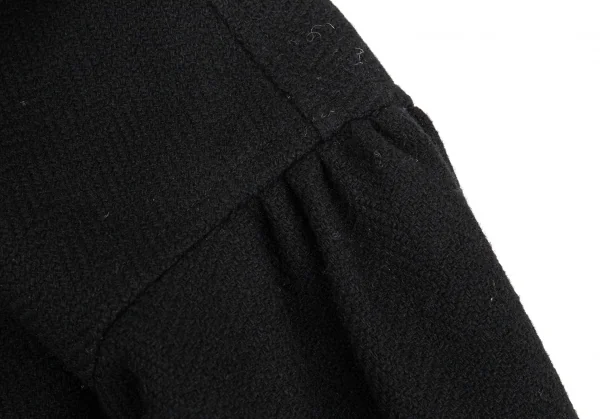 トリココムデギャルソンtricot COMME des GARCONS ウールナイロンヘリンボーンバルーンスリーブワイドジャケット 黒S K-86508_006