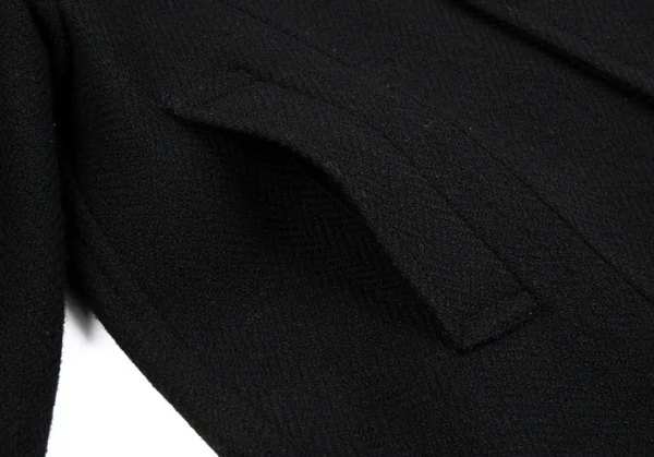 トリココムデギャルソンtricot COMME des GARCONS ウールナイロンヘリンボーンバルーンスリーブワイドジャケット 黒S K-86508_009