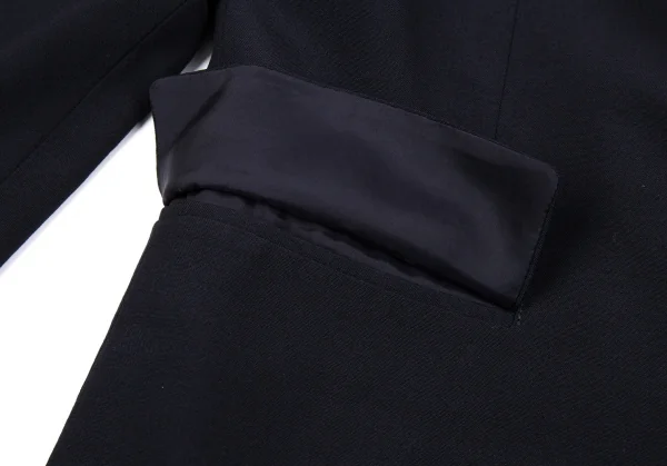 ローブドシャンブル コムデギャルソンrobe de chambre COMME des GARCONS スワカラフェイクファー切替ビッグカラージャケット 紺M位 K-86511_010