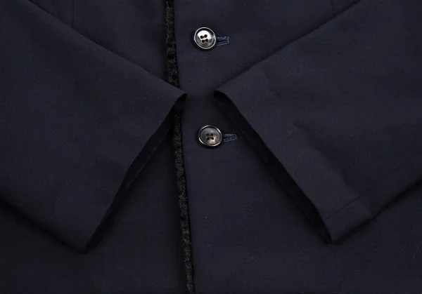 ローブドシャンブル コムデギャルソンrobe de chambre COMME des GARCONS スワカラフェイクファー切替ビッグカラージャケット 紺M位 K-86511_007