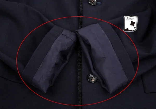 ローブドシャンブル コムデギャルソンrobe de chambre COMME des GARCONS スワカラフェイクファー切替ビッグカラージャケット 紺M位 K-86511_008