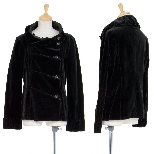 アルマーニコレツィオーニARMANI COLLEZIONI ベロアダーツデザインジャケット 黒40 K-86521_001